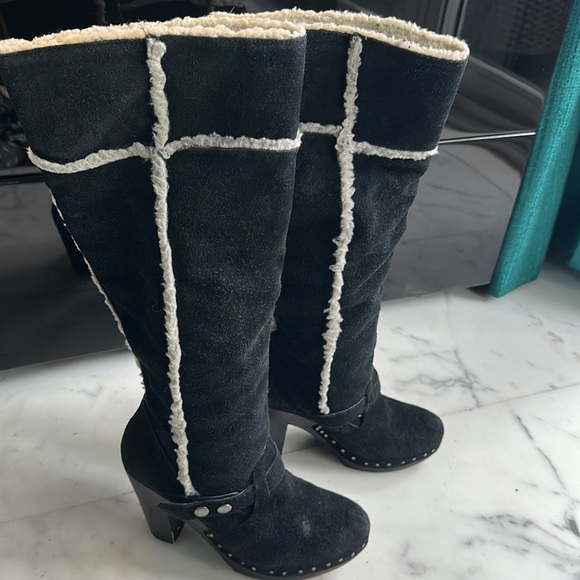 Nine West Vintage America distressed Suede & fleece Knee high boots! Size UK 4! - Picture 14 of 16